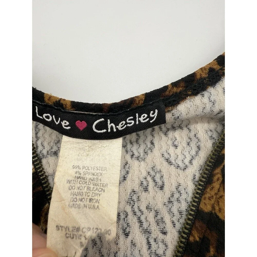 Woman’s Dress S Cheetah Print Brown Dip Hem Love ❤️ Chesley Read Description - Picture 4 of 9